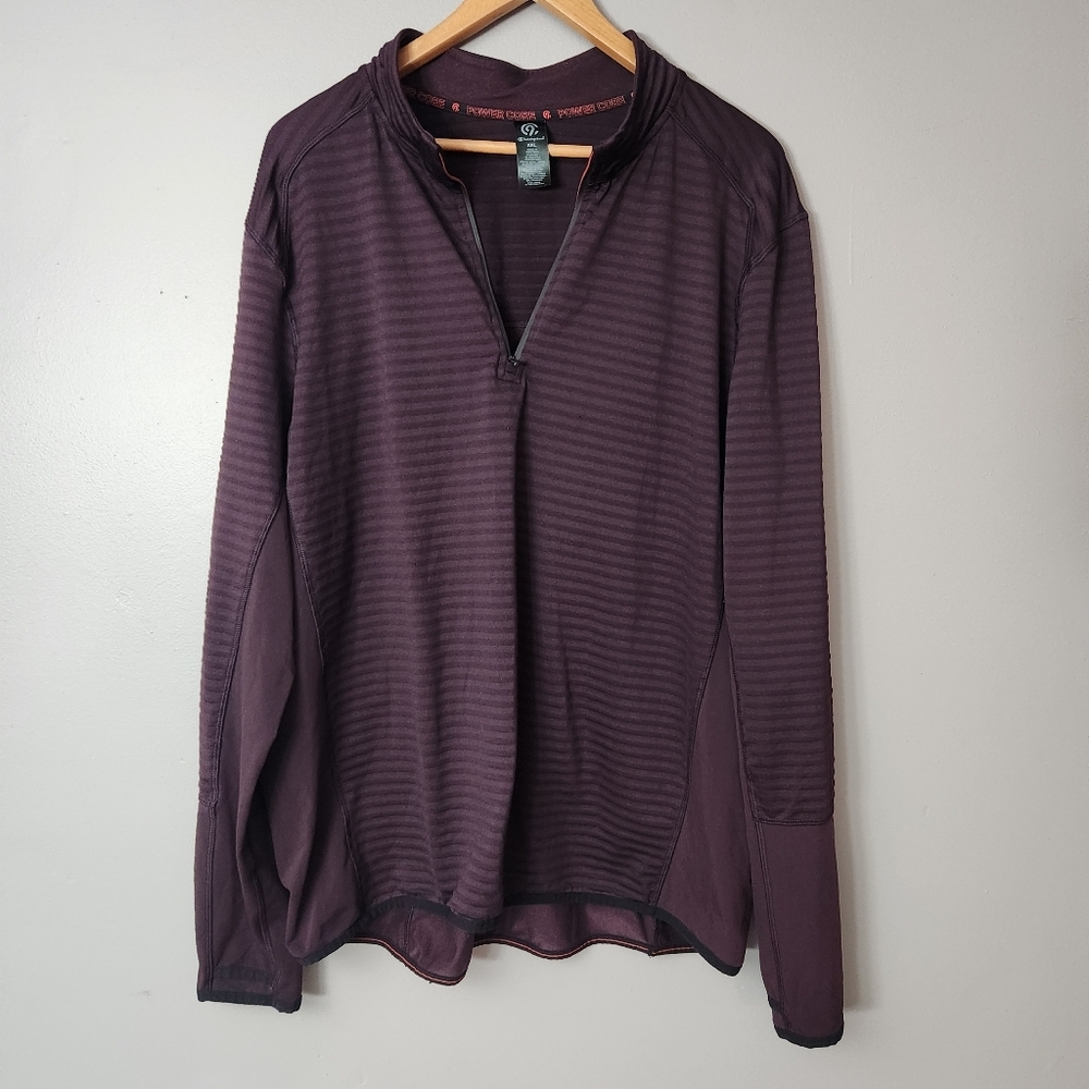 Champion Mens Pullover Sweater Hoodie Size XXL quarter Zip Plum‎ Purple eggplant
